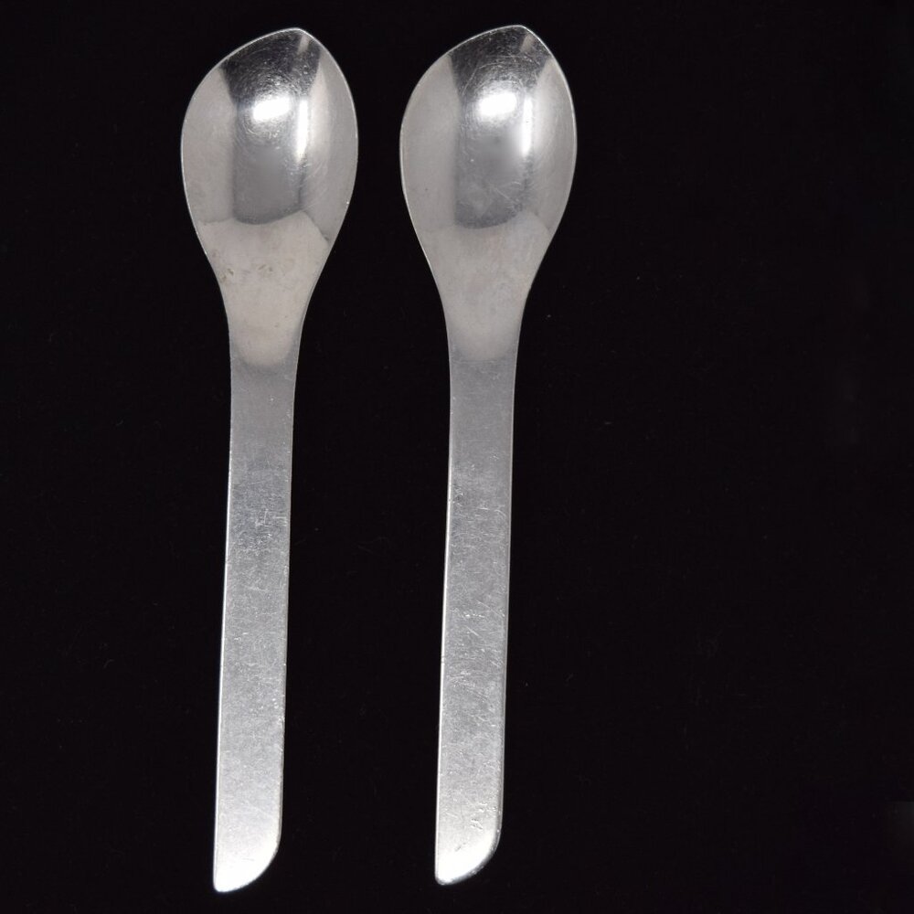 2 Mepra Katja Spoon Stainless Italy Ergonomic Modernist European Asymmetrical